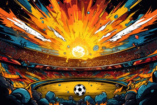 soccer stadium football doodle art illustration background.