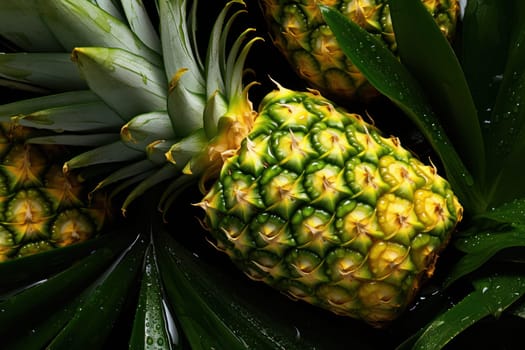 Fresh fruit with water splash, Generative AI.