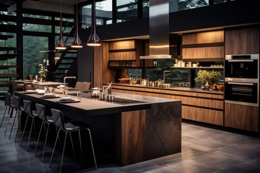 Luxurious Custom Residential Kitchen Upgrade Interior Generative AI.