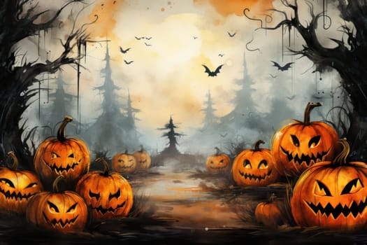 Halloween Day on the abstract background.