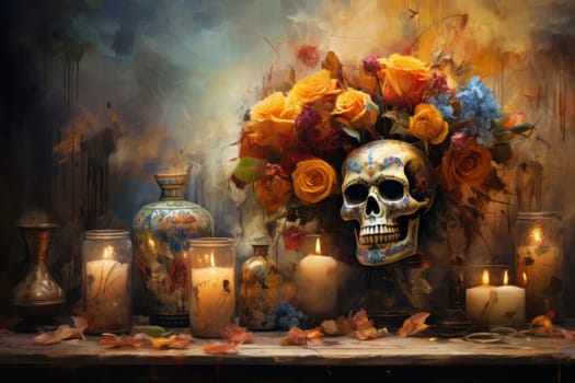 Photo of Day of the dead concept background.