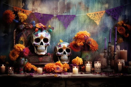 Photo of Day of the dead concept background.
