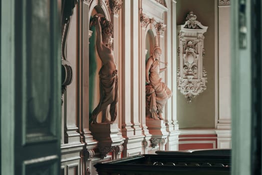 statues in the registry office on Furshtatskaya street in St. Petersburg. High quality photo