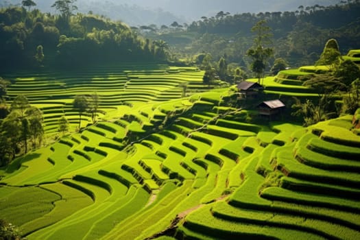 Beautiful Rice field landscape terraced.