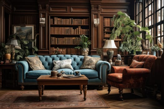 Classic living room Generative AI.