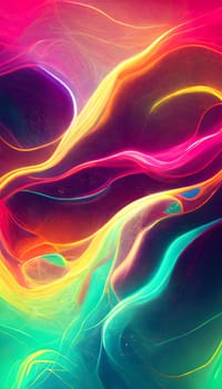 abstract colorful neon fibers background, neural network generated art. Digitally generated image. Not based on any actual scene or pattern.