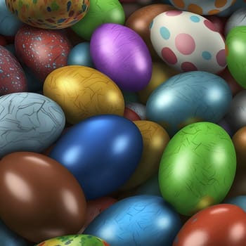 colorful easter eggs - full frame background, neural network generated art. Digitally generated image. Not based on any actual scene or pattern.