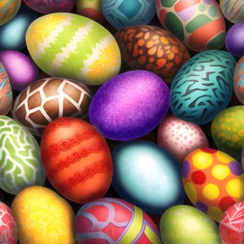 colorful easter eggs - full frame background, neural network generated art. Digitally generated image. Not based on any actual scene or pattern.