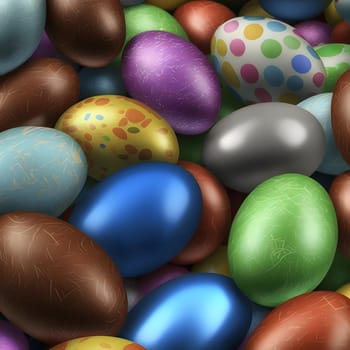 colorful easter eggs - full frame background, neural network generated art. Digitally generated image. Not based on any actual scene or pattern.