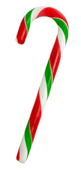 An Isolated Candy Cane For Christmas On A White Background