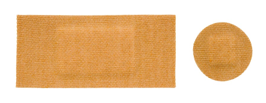 Two Fabric Plasters, Isolated On A White Background