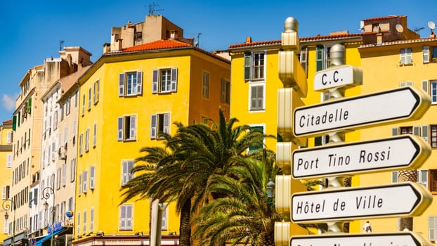 Old buildings of Ajaccio, Corsica Island, France