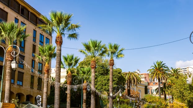 Central square Foca in Ajaccio, Corsica island, France