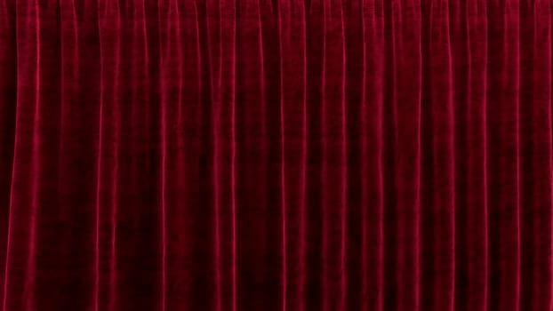 3d render Velvet red theater curtains open in 4k