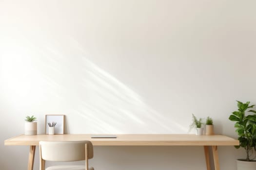 3D render of interior modern living room workspace Comfortable modern minimal.
