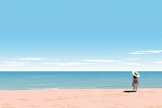 Minimal style background of beach, Good sunny day.