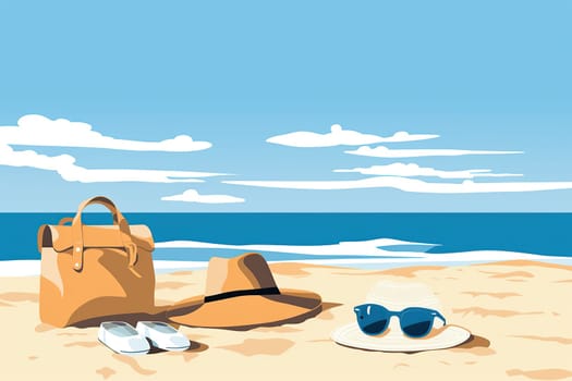 Minimal style background of beach, Good sunny day.