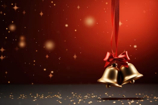 Christmas gift banner bell. Generative AI.