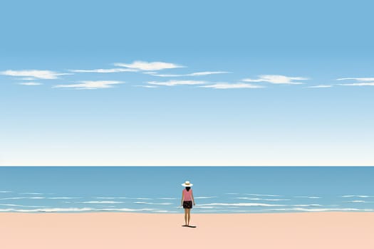 Minimal style background of beach, Good sunny day.