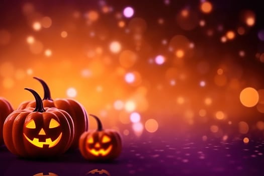 Halloween glitter glow Bokeh Light Background.