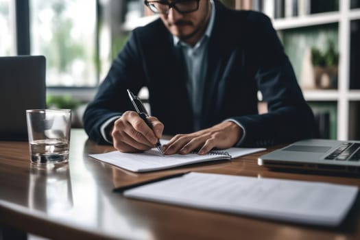 Businessman Signing documents In The Office.