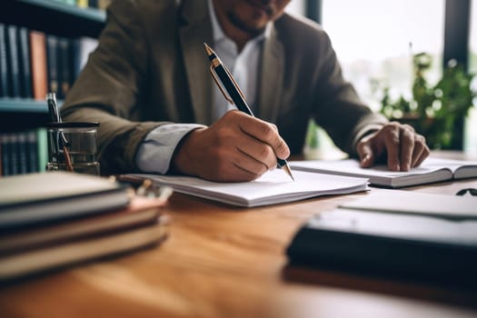 Businessman Signing documents In The Office.