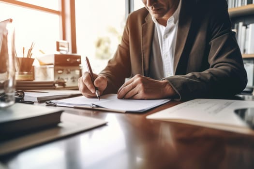 Businessman Signing documents In The Office.