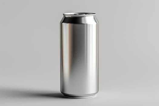 aluminum can mockup on white backgroud. Generative AI.