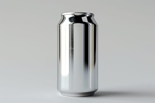 aluminum can mockup on white backgroud. Generative AI.