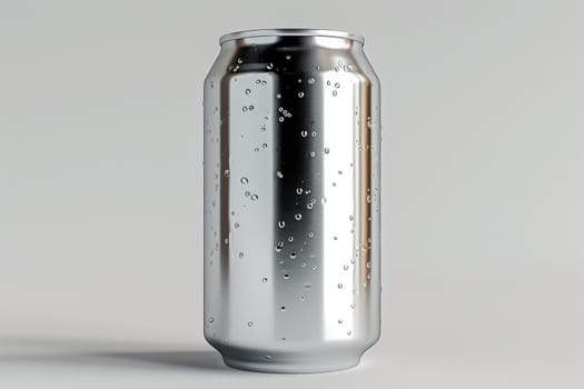 aluminum can mockup on white backgroud. Generative AI.