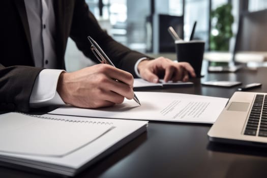 Businessman Signing documents In The Office.