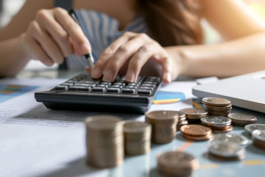 Government taxes and calculation tax return concept . generative ai.