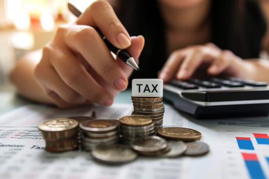 Government taxes and calculation tax return concept . generative ai.