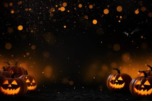 Halloween glitter glow Bokeh Light Background.