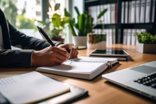 Businessman Signing documents In The Office.