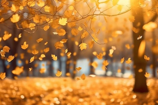 Beautiful autumn season leaf sunlight.