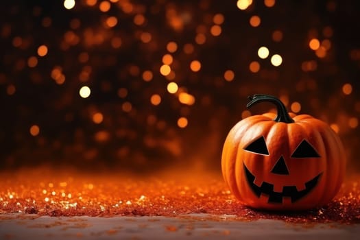 Halloween glitter glow Bokeh Light Background.