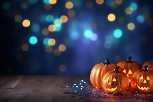 Halloween glitter glow Bokeh Light Background.