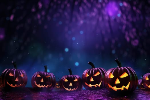 Halloween glitter glow Bokeh Light Background.