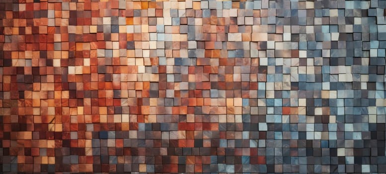 An abstract mosaic made of multicolored stone tiles, arranged in a creative pattern that can serve as a vibrant background.
