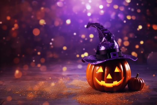 Halloween glitter glow Bokeh Light Background.