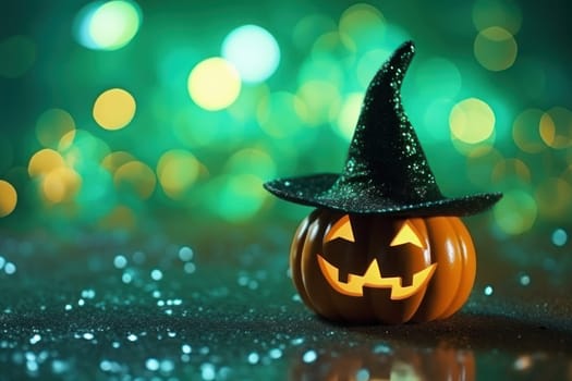 Halloween glitter glow Bokeh Light Background.