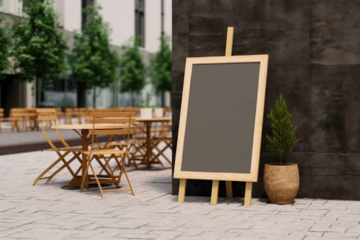 Mockup outdoor wall store shop sign outside restaurant.