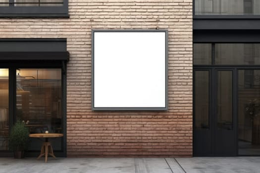 Mockup outdoor wall store shop sign outside restaurant.