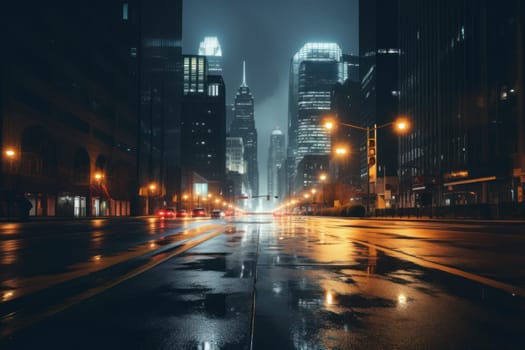 At night street city unsplash Generative AI.