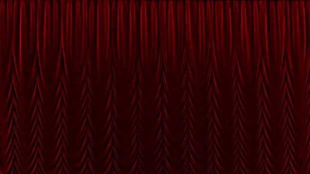 3D rendering of a red theater curtain in 4k