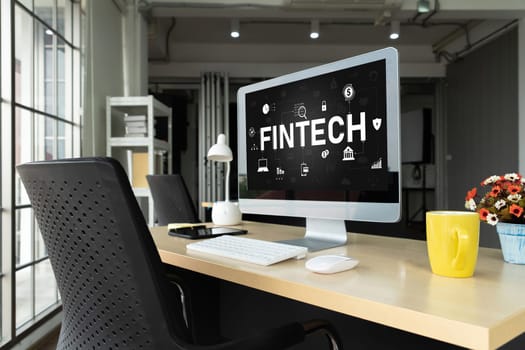 Fintech financial technology software for modish business to analyze marketing strategy