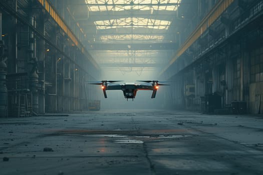 Delivery drone and logistic concept. Generative AI.