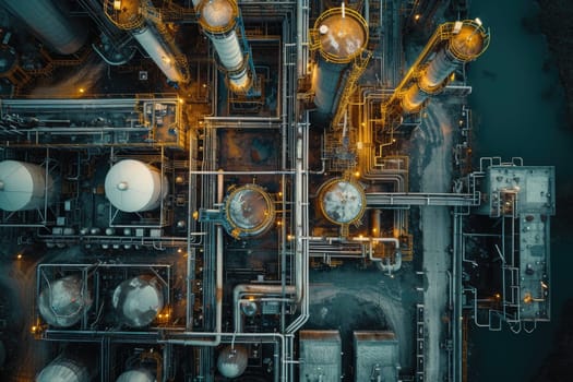 Oil pipeline and gas pipeline of oil refining and the movement of oil and gas. Generative AI.