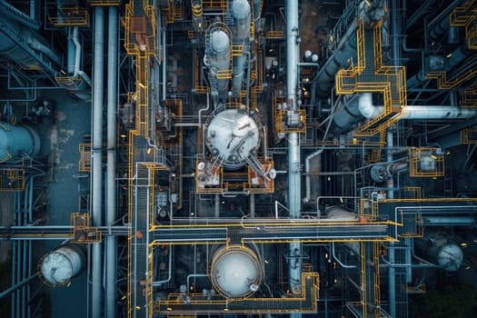 Oil pipeline and gas pipeline of oil refining and the movement of oil and gas. Generative AI.